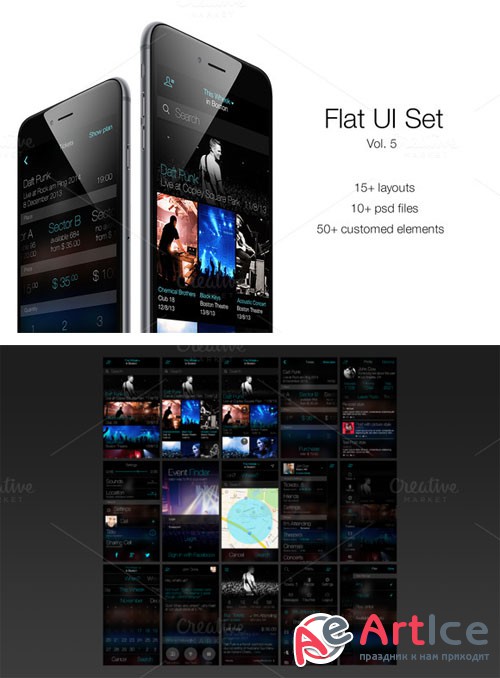 iOS Flat UI Set Vol. 5 - CM 87590