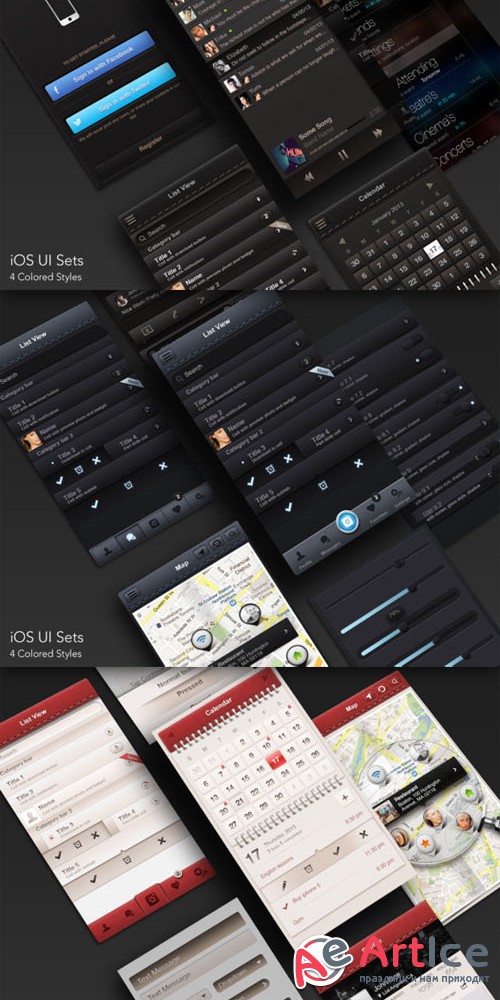 iOS UI Sets 4 Colors - CM 87580
