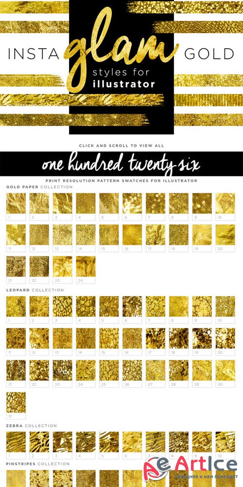 Gold Style Illustrator + InstaGlam - CM 106447