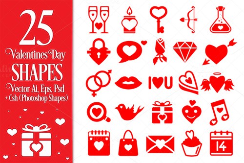 Valentines Day Vector Shapes