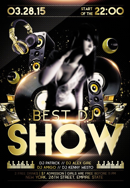 Flyer PSD Template - Best DJ Show