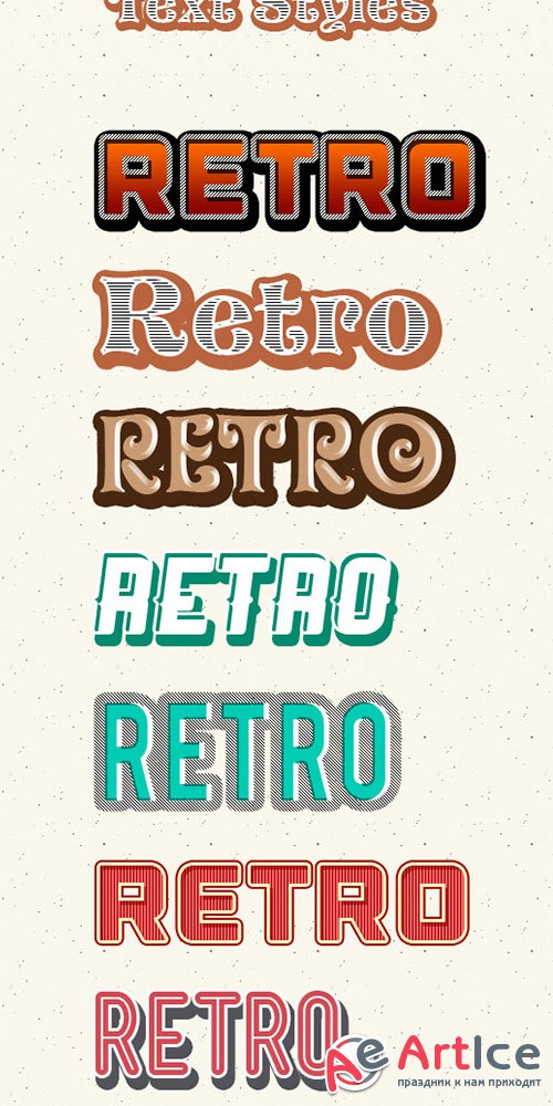 Photoshop Retro Text Styles - CM 17747