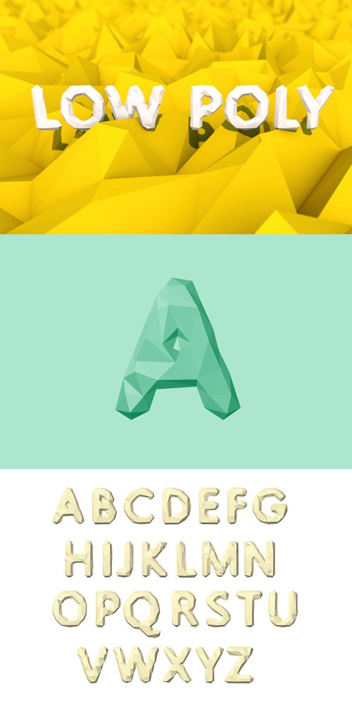 Vector Low Poly Alphabet Set