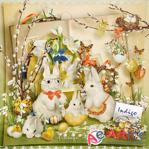 Scrap - Vintage Easter PNG and JPG Kit