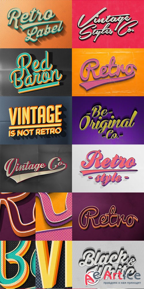 Vintage Text Effects Vol.3 - CM 67096