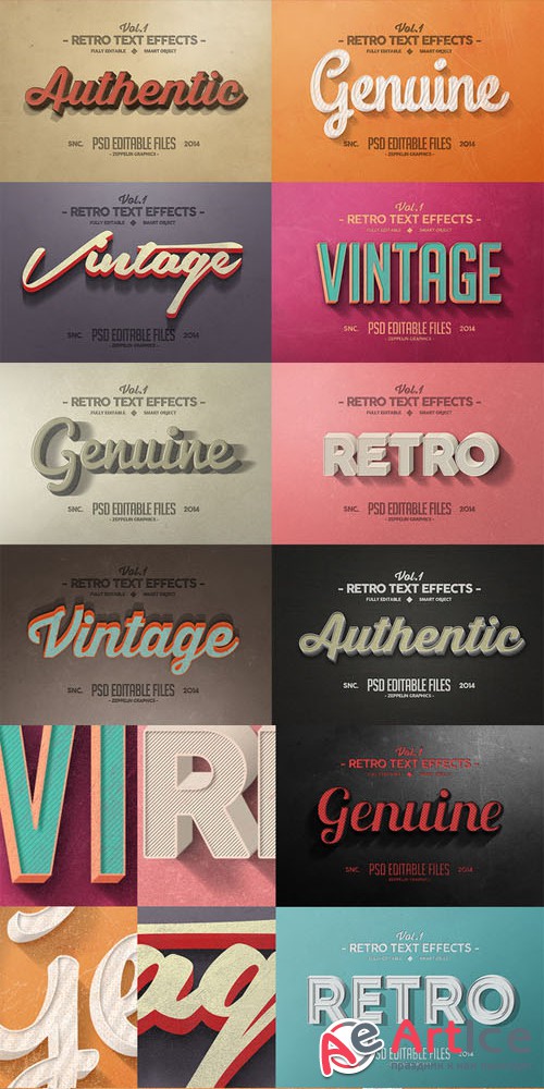 Vintage Text Effects Vol.1 - CM 57961