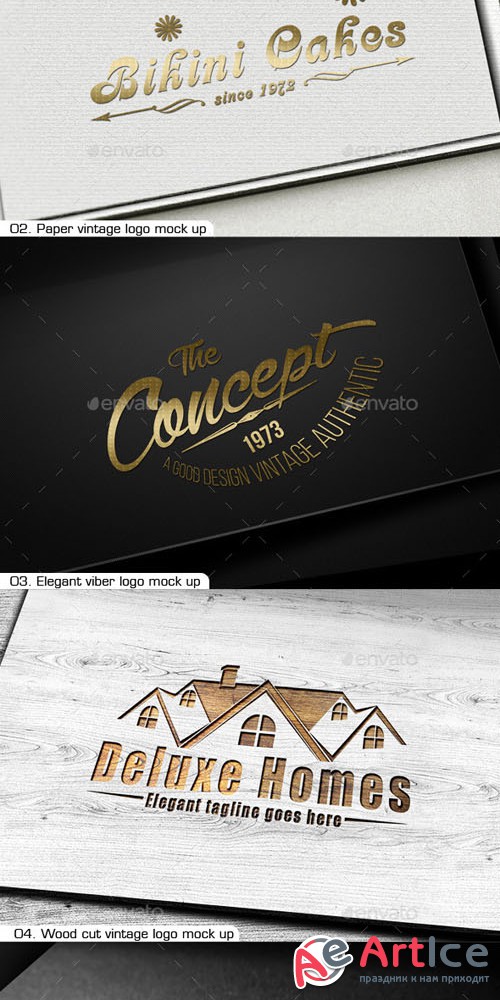 8 PSD Logo Mock Up Set Volume 01 - Graphicriver 9755268