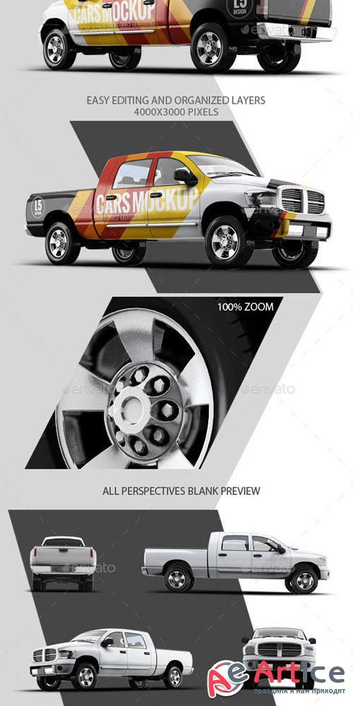 Pickup Truck Mock-Up - Graphicriver 10270078