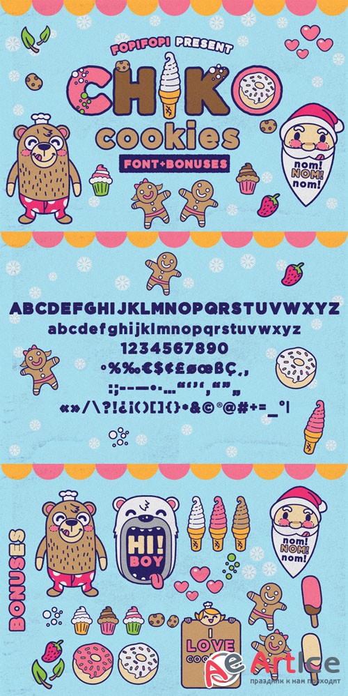 Chiko Cookies Typeface + Cute Bonus - CM 125225