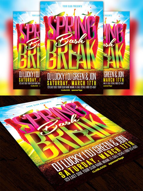 Spring Break Bash Flyer Template