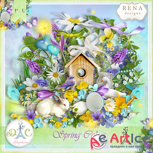 Scrap - Spring Colors JPG and PNG