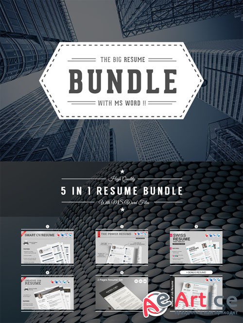 5 in 1 Resume/CV Bundle With MS Word - CM 143836