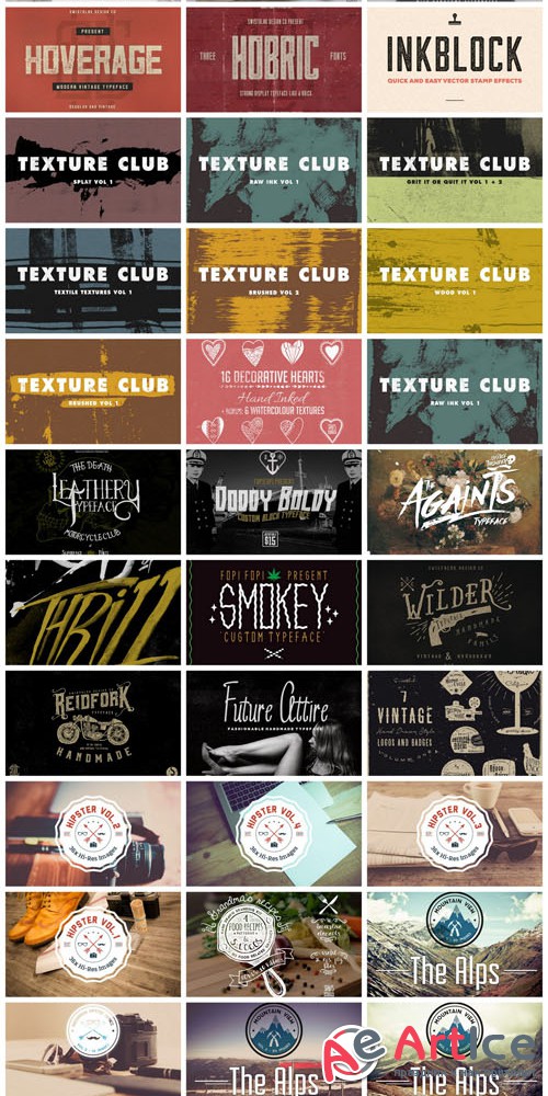 February Big Bundle 2015 - 62 Premium Creativemarket Items