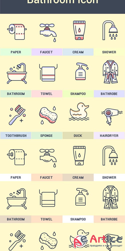 Bathroom Icon Collection - Creativemarket 136920