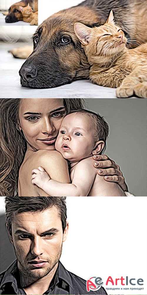 Realistic Paint Photoshop Action - Creativemarket 169208