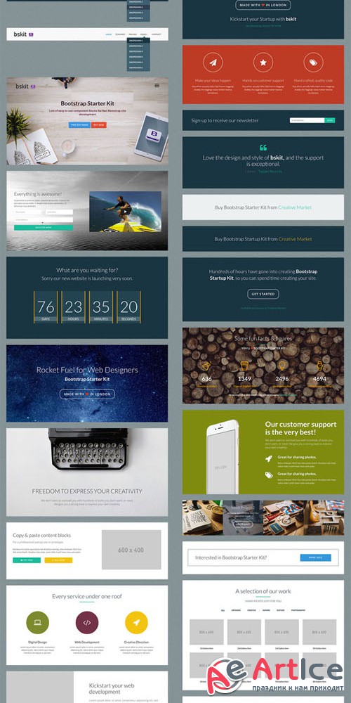 Bootstrap Starter Kit - PSD + PNG - Creativemarket 192051