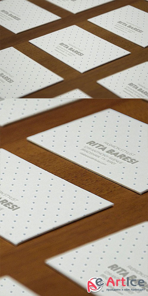 Letterpress Business Card PSD Mock-Up Template