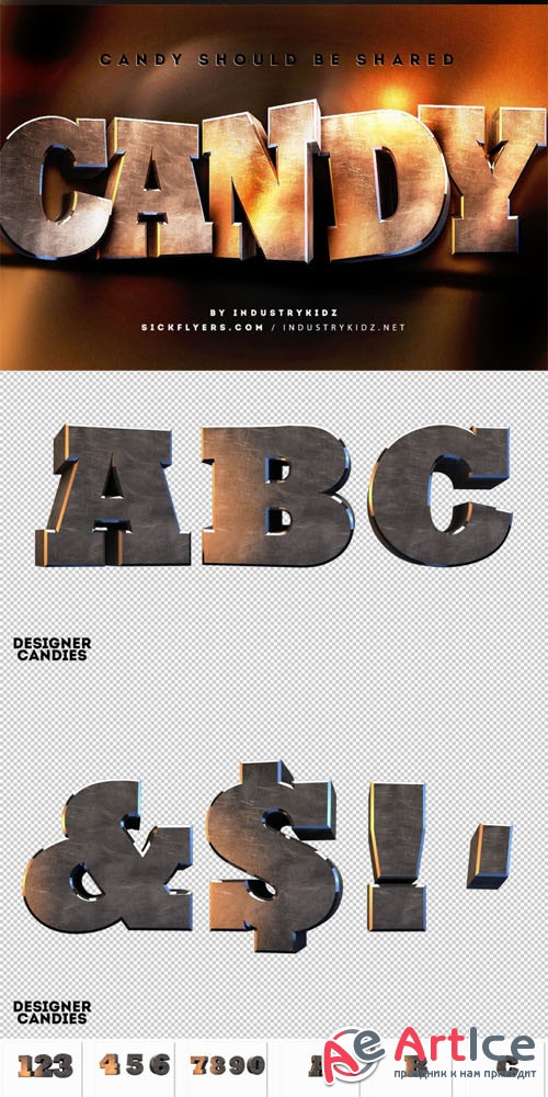 3D Metal Lettering Transparent PNG