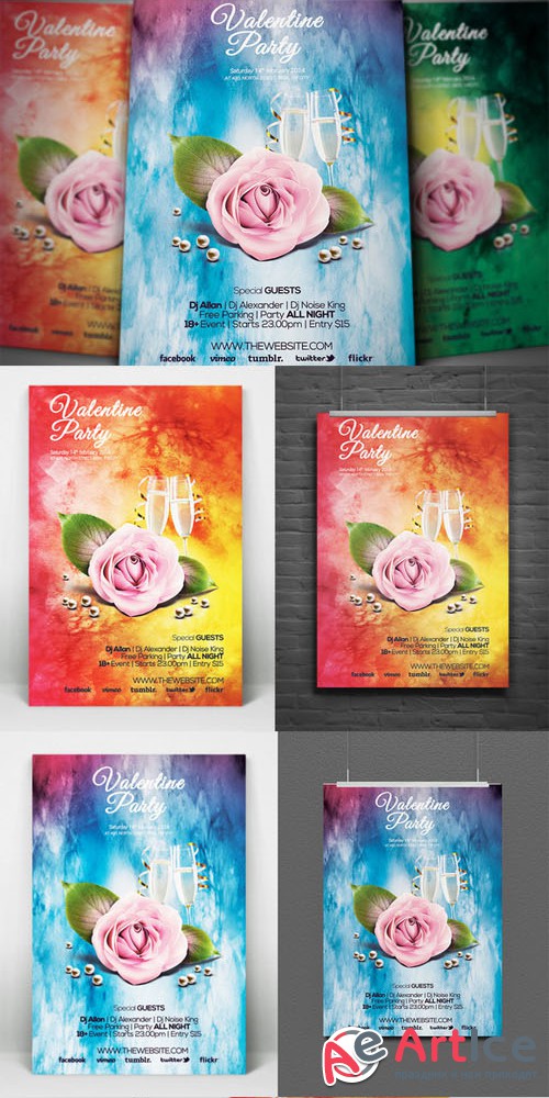 Valentine Flyers - Creativemarket 166248