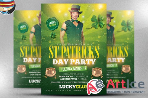 St. Patrick's Party Flyer Template 2 - Creativemarket 190289