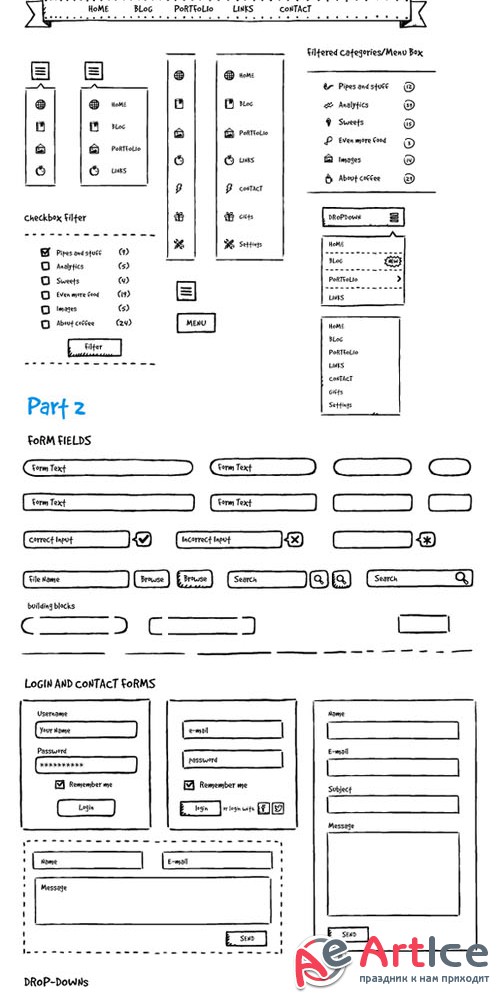 Jolly UI Kit: Hand-drawn UI elements - CM 23094