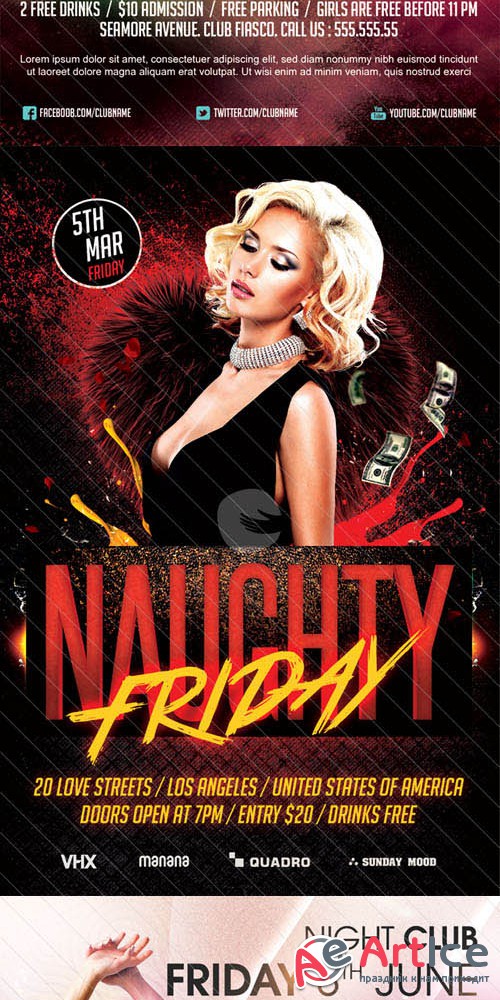 3 Night Club Party Flyer PSD Templates