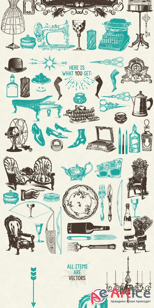 60 Vintage Lifestyle Vectors - Creativemarket 194780