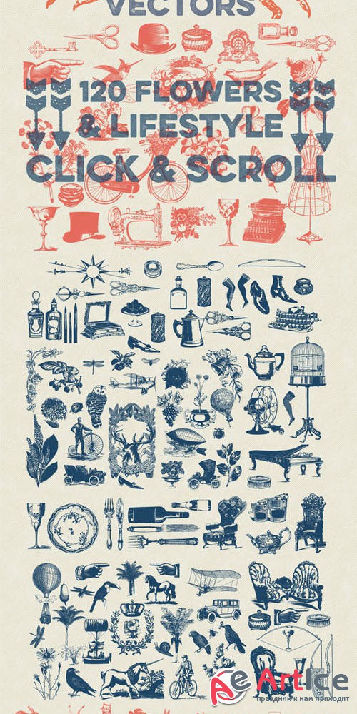 300 Fine Vintage Vectors - Creativemarket 210897