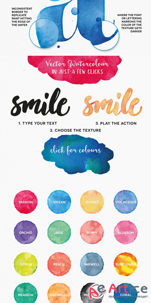 AquaType - Vector Watercolor Effects - Creativemarket 222700