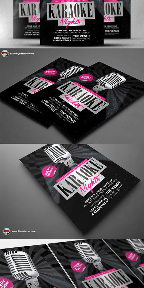 Karaoke Nights Flyer Template 2 PSD