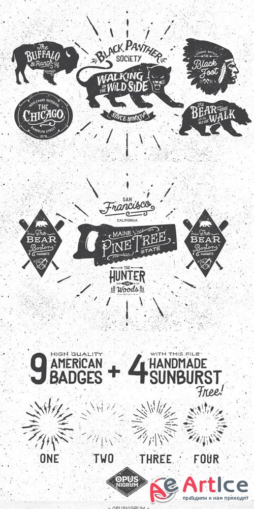 American Vintage Badges Part.2 - Creativemarket 48070