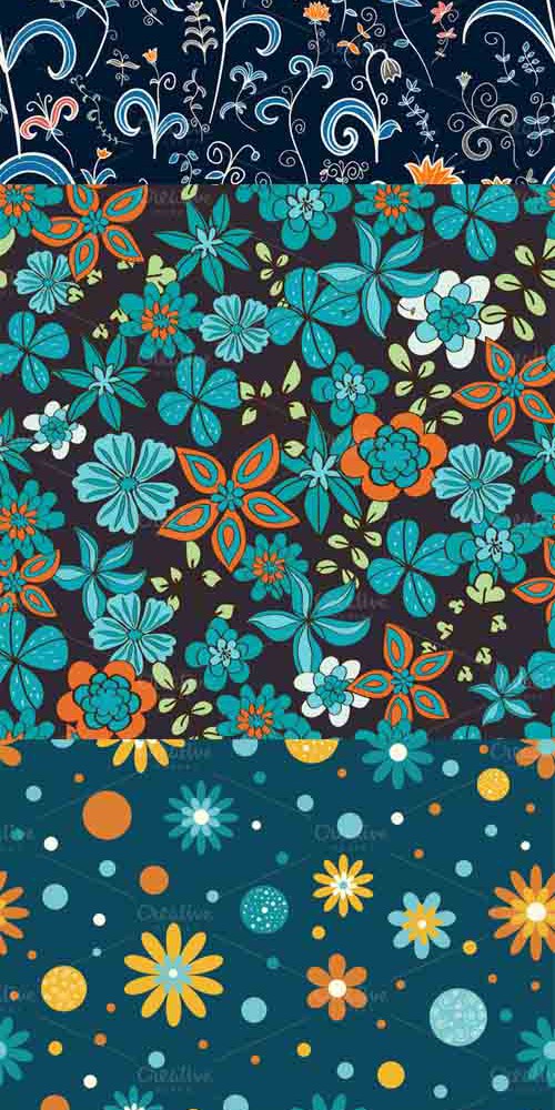 Vector Floral Pattern Set 2