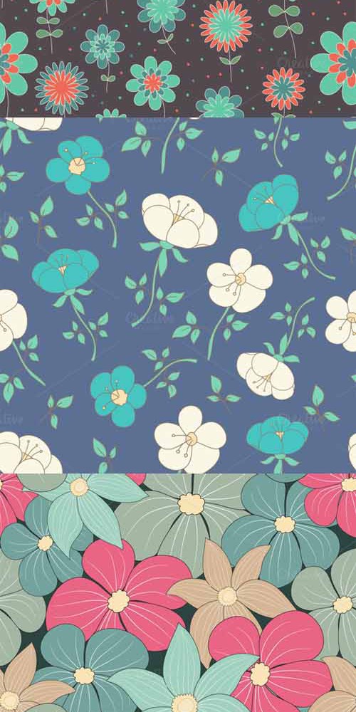 Vector Floral Pattern Set 1