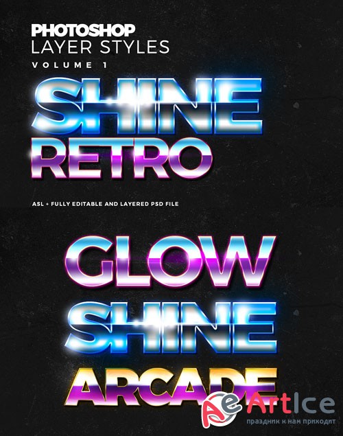 Shine and Glow Text Effect Photoshop Styles