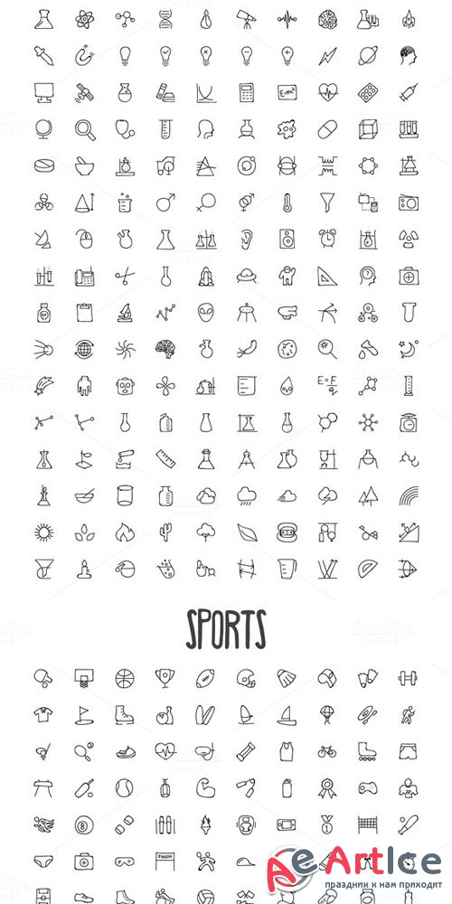 2440 Hand Drawn Doodle Icons Bundle - Creativemarket 167023