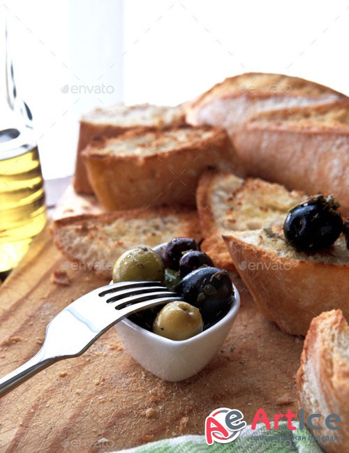 Olives and bread - Photodune 9363850