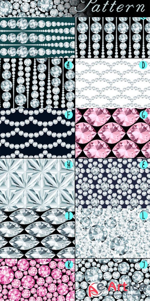 15 Seamless Diamond Patterns - Creativemarket 161167