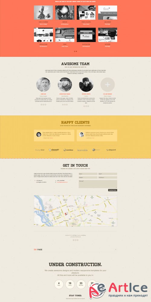 DW One Page Retro - WordPress Theme - Creativemarket 1770