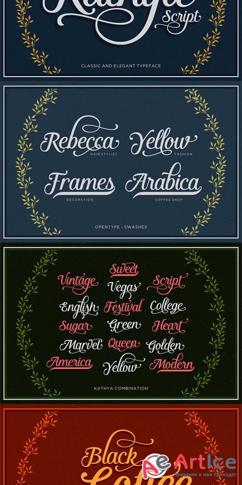 Kathya Script Font Family - Creativemarket 96925