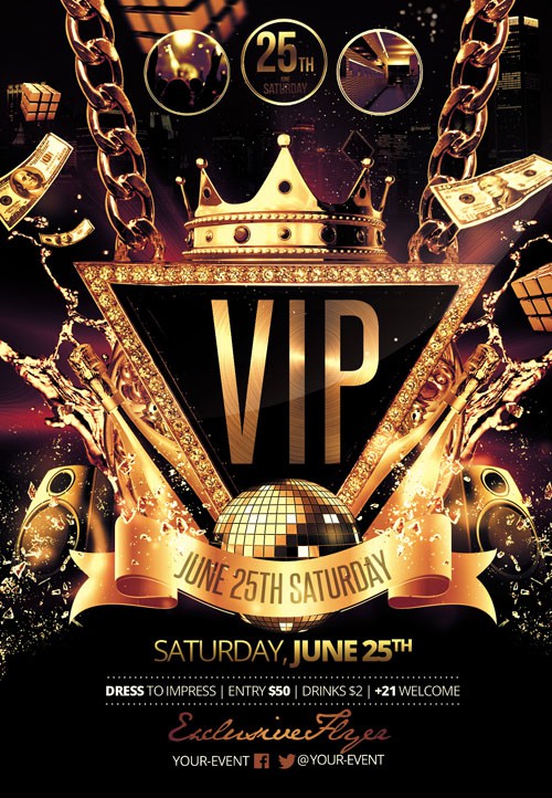 Flyer Template - VIP Party Facebook Cover