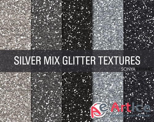 Mixed Silver Glitter Textures - Creativemarket 1808