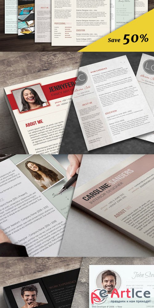 6 CV + Cover Letters Creativemarket 152730