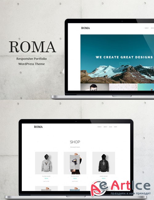 Roma v1.0.0 - Responsive Portfolio WP Theme - Creativemarket 191253