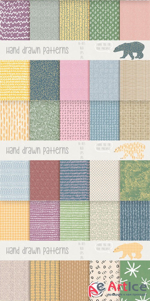 Hand drawn patterns. Vol.2 - Creativemarket 110828