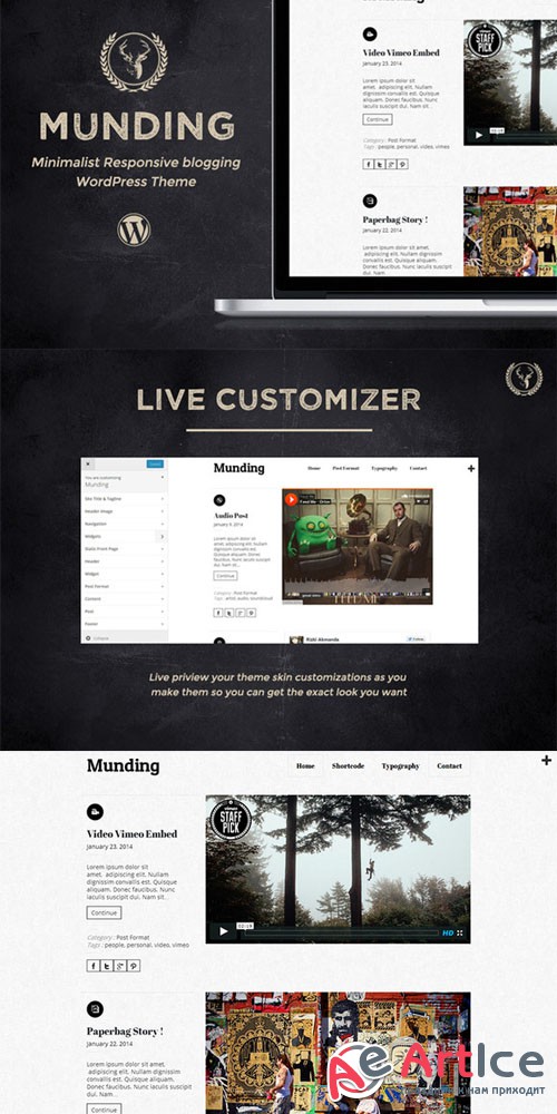 Munding v1.6 - Minimalist Blogging Theme - Creativemarket 31426