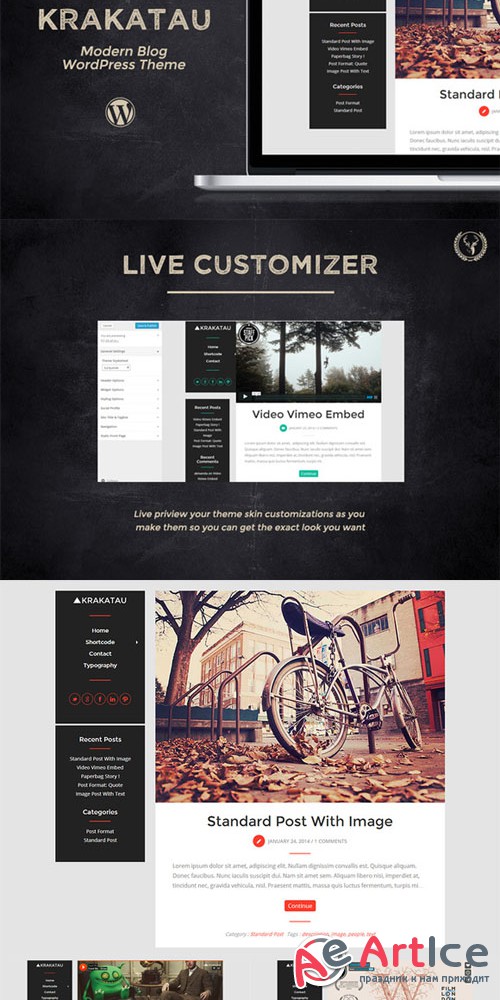 Krakatau v1.3 - Modern Blog Theme - Creativemarket 40876