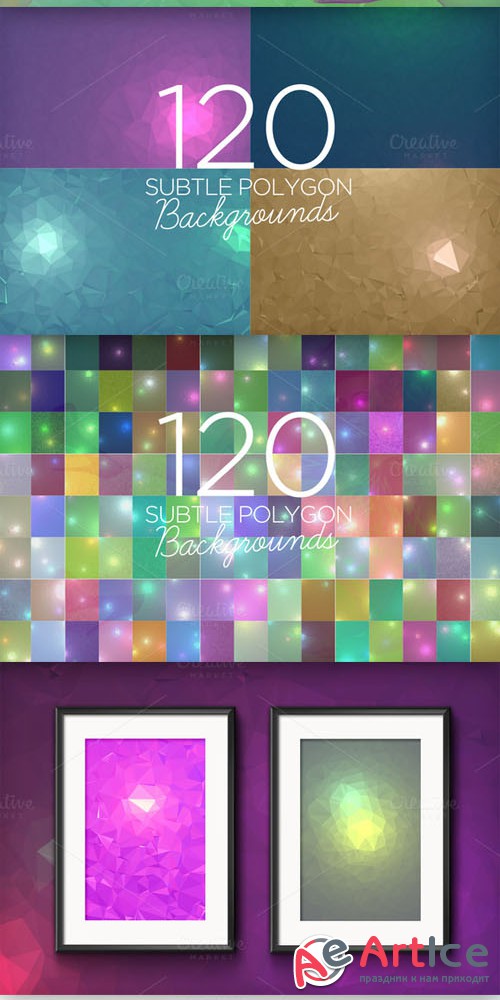 120 Subtle Polygon Backgrounds - Creativemarket 65281