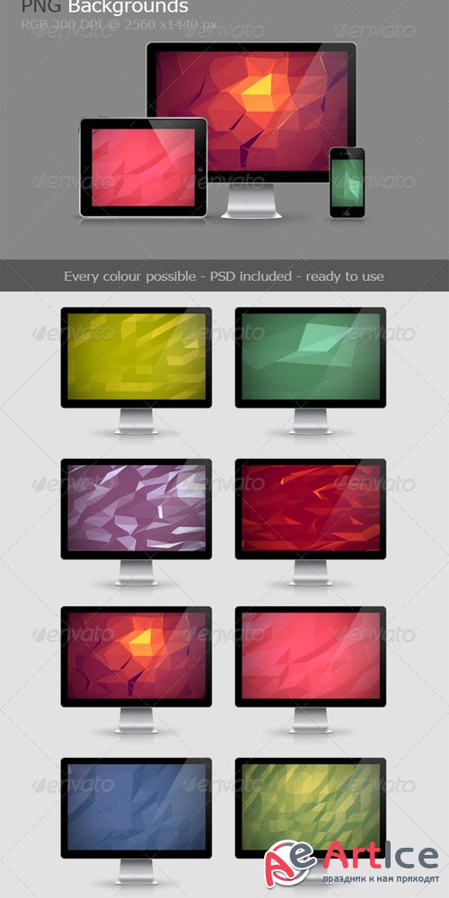 8 Polygon Backgrounds V.2 - Graphicriver 7809090