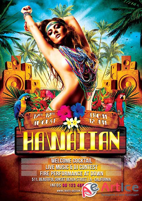 Beach Party Flyer Template V5