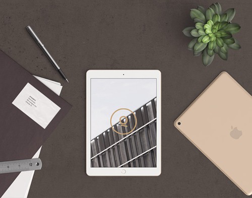 Scene Header with Ipad 62 PSD